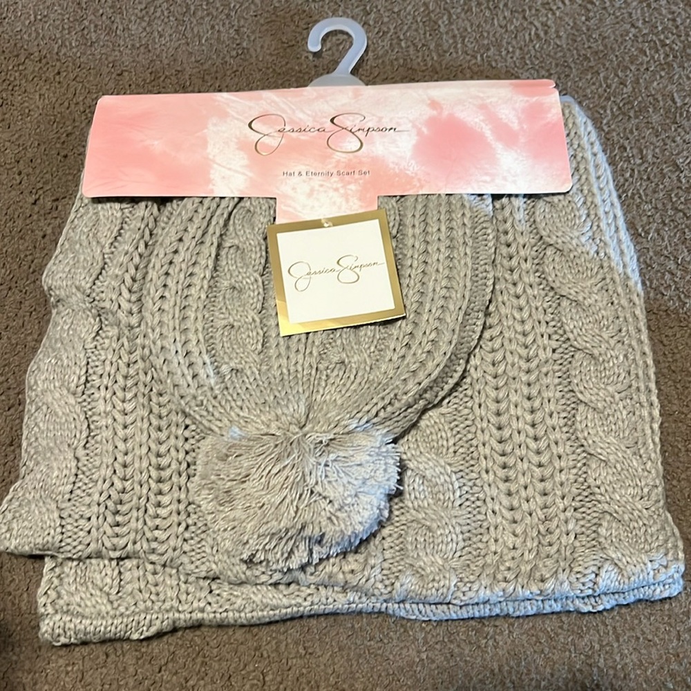Jessica Simpson Hat & eternity scarf set